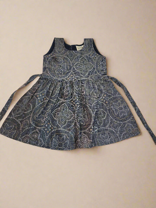 Bandhani Print Grey Cotton Frock