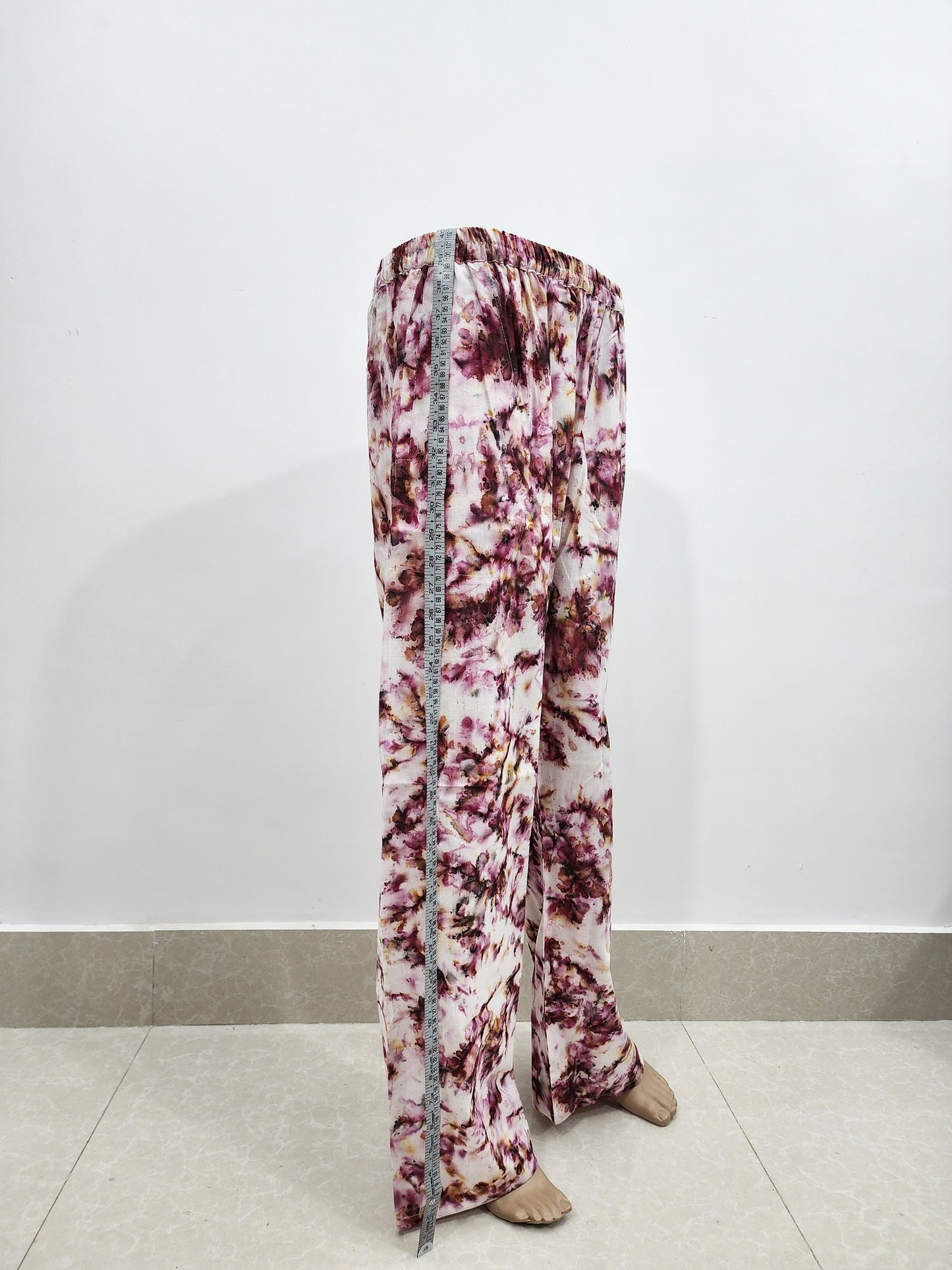Shibori Print white on Purple Pink Cotton Palazzo
