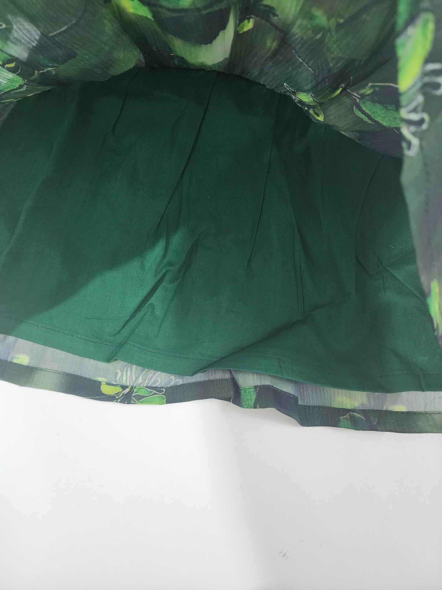 Bottle Green Floral Digital Print Kids Frock