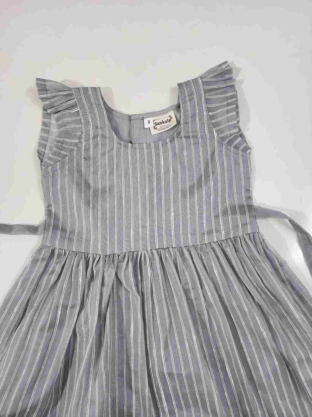 Grey Organza Kids Frock1