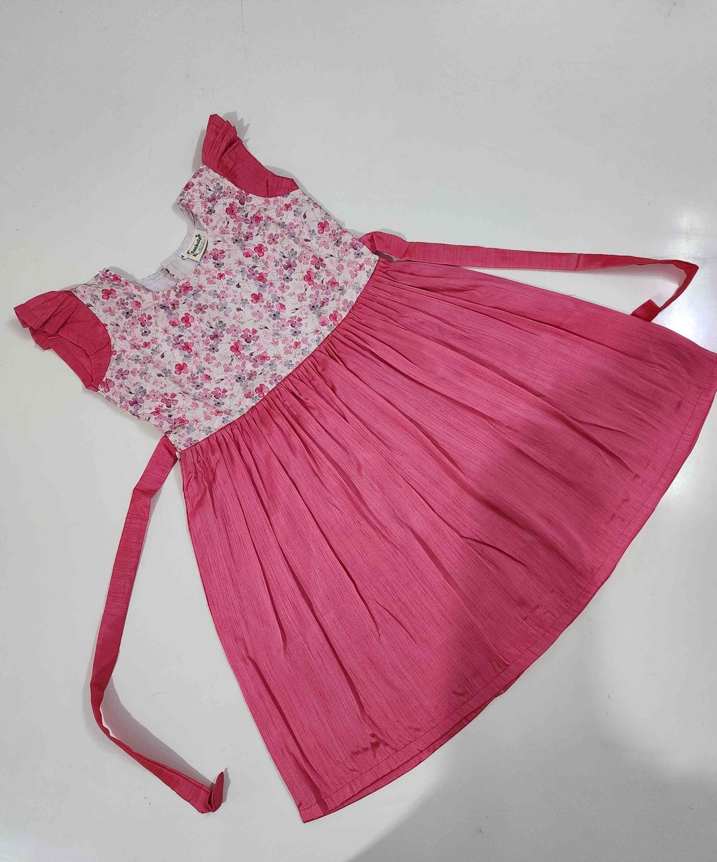 Pink fancy Munga Silk Kids Frock