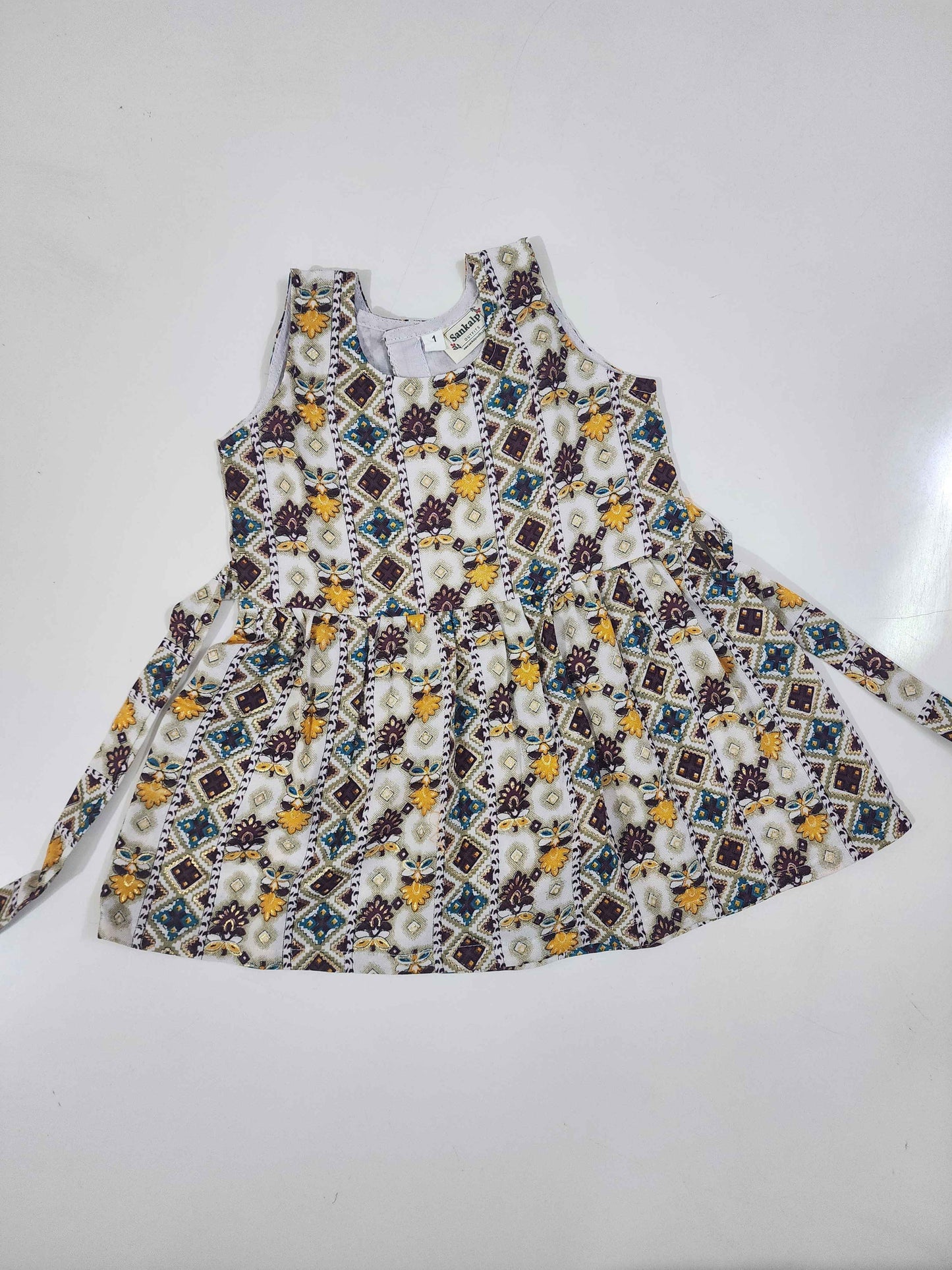 FloralDelight GrapeWhite Frock
