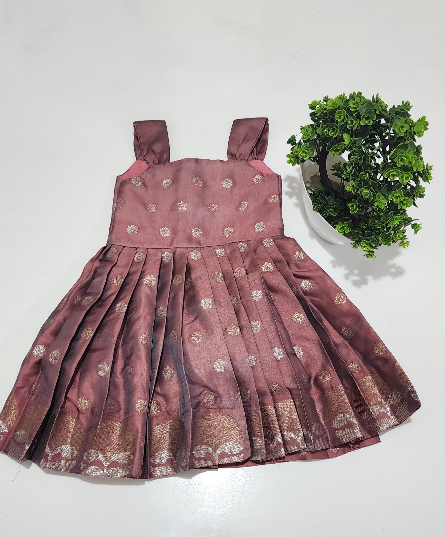 Onion Pink Beautiful Banaras Frock
