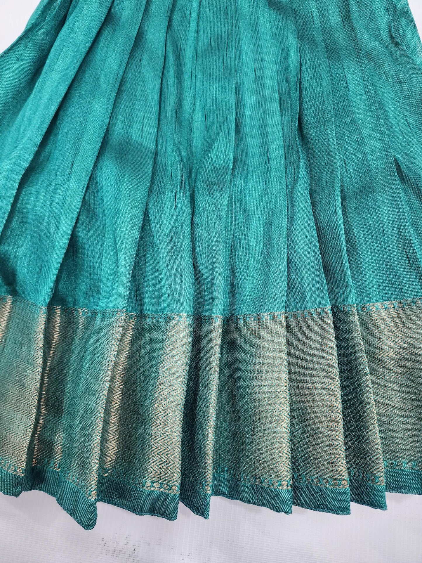 Green Chanderi Zari Lehenga Set