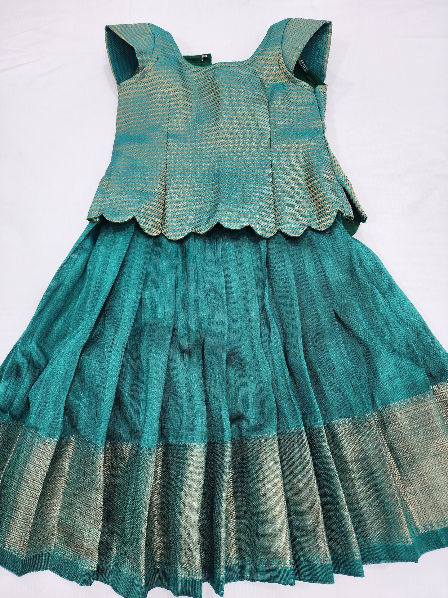 Green Chanderi Zari Lehenga Set