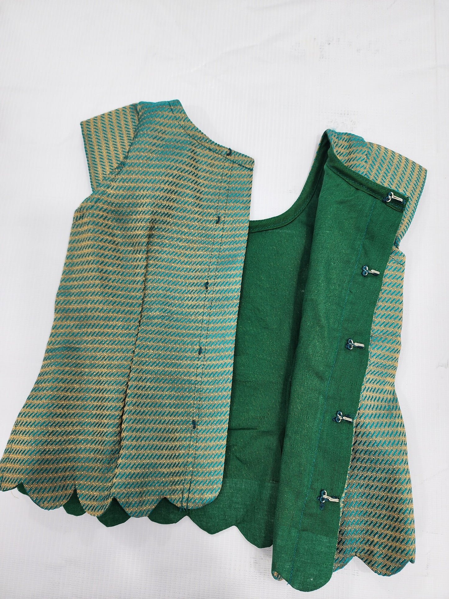 Green Chanderi Zari Lehenga Set