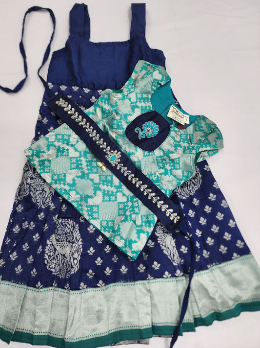 Banaras Navy Blue Lehenga Set