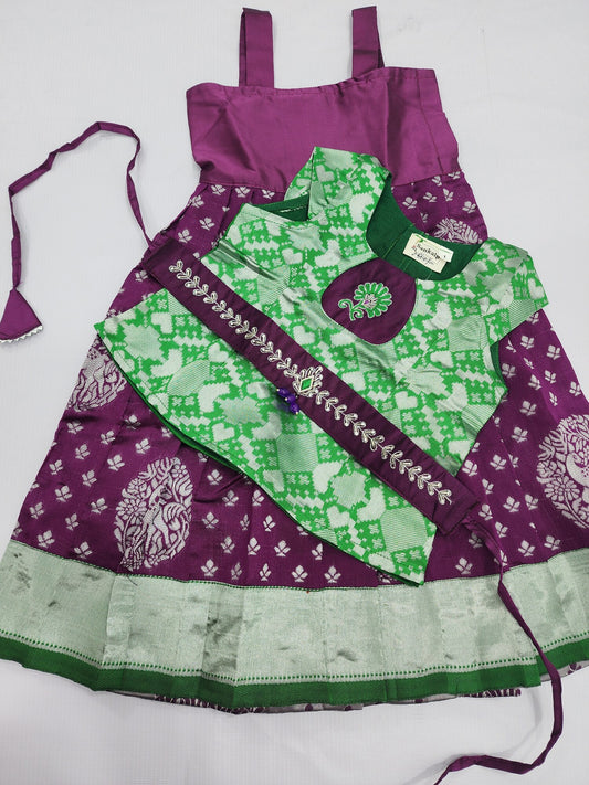 Banaras Grape Green Lehenga Set