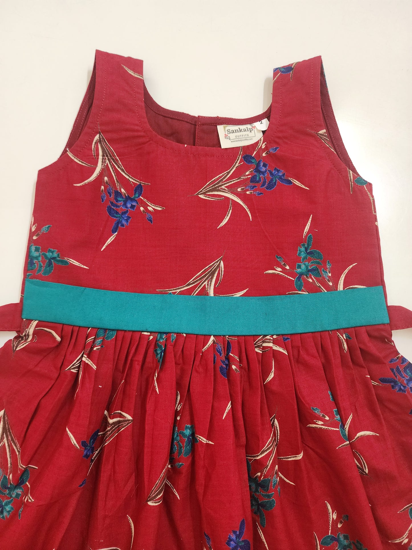 Maroon Classy Floral Kids Frock