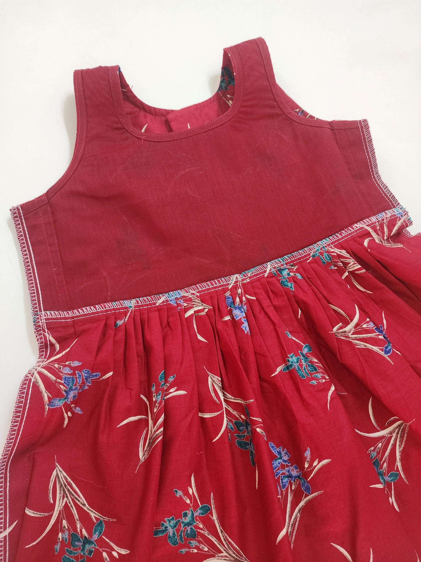Maroon Classy Floral Kids Frock