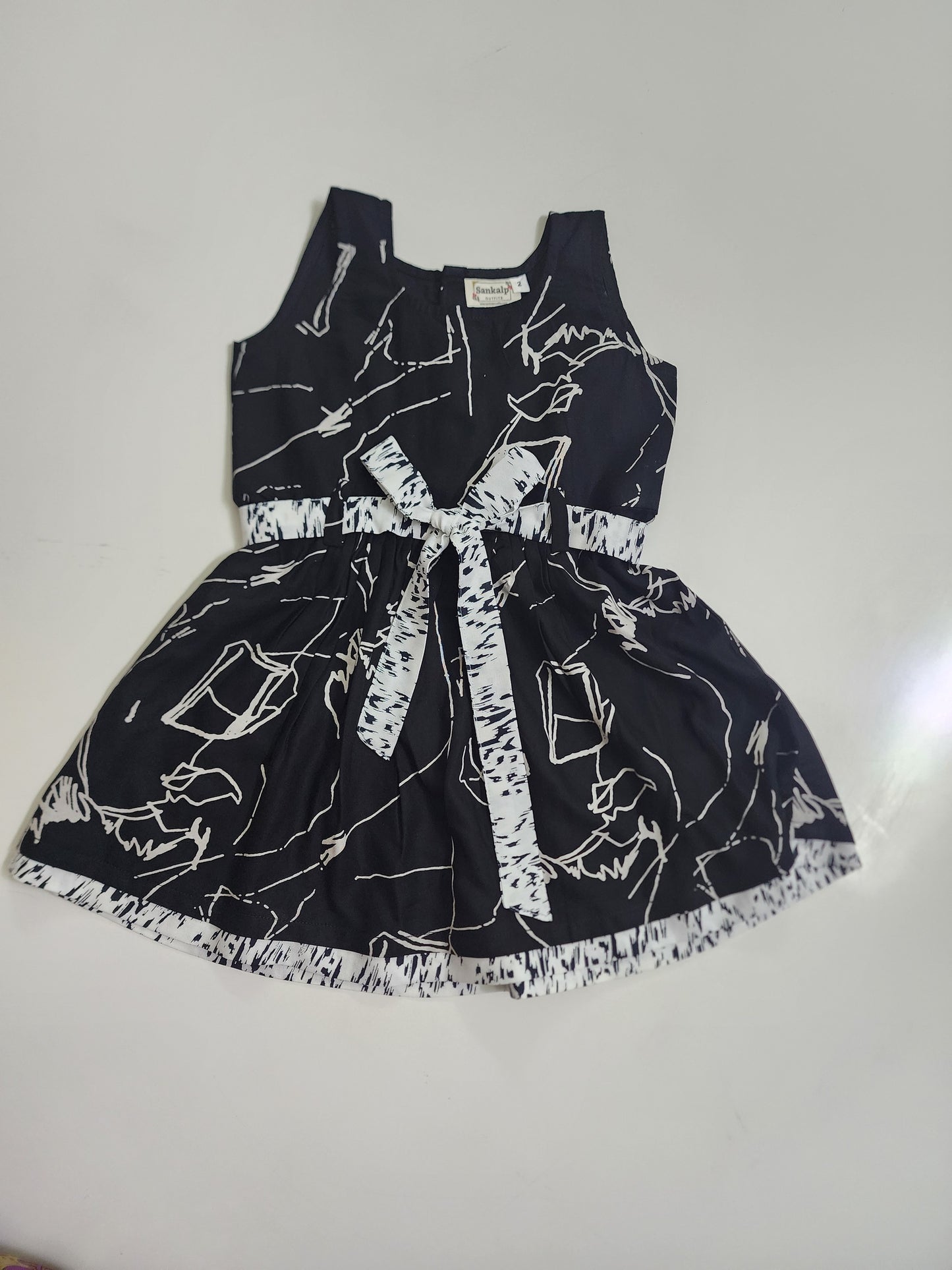 Black & White Waist Belt Frock
