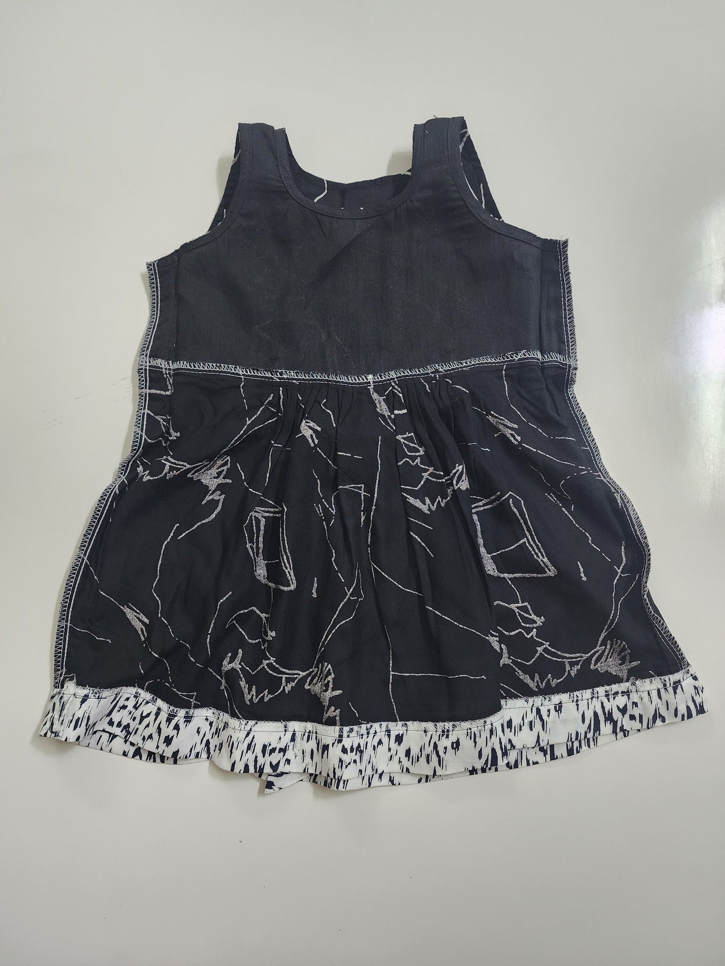 Black & White Waist Belt Frock