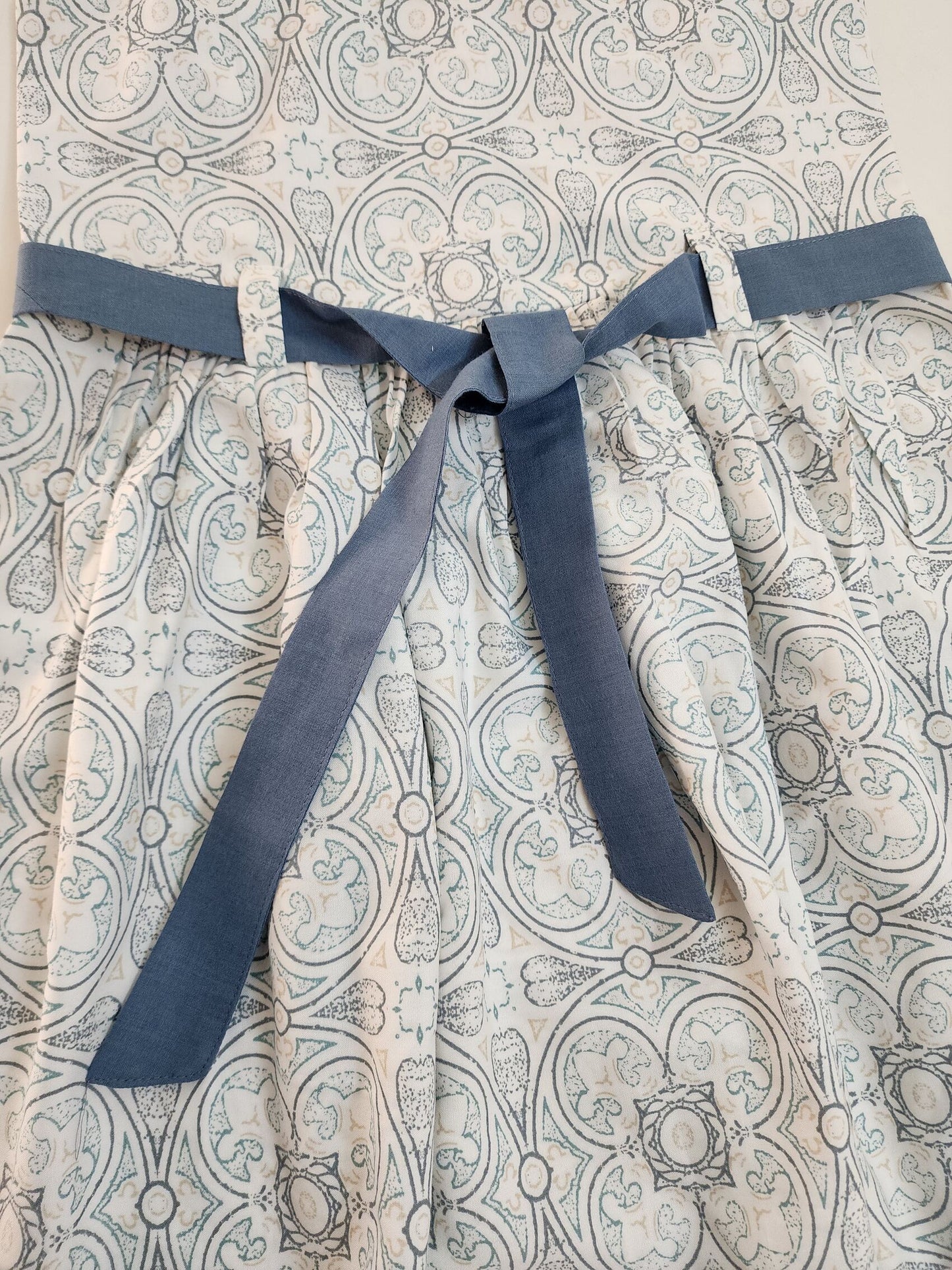White Cotton Waist Belt Frock