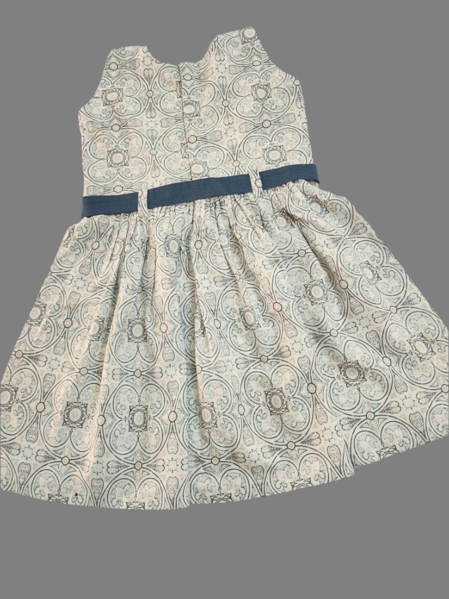 White Cotton Waist Belt Frock