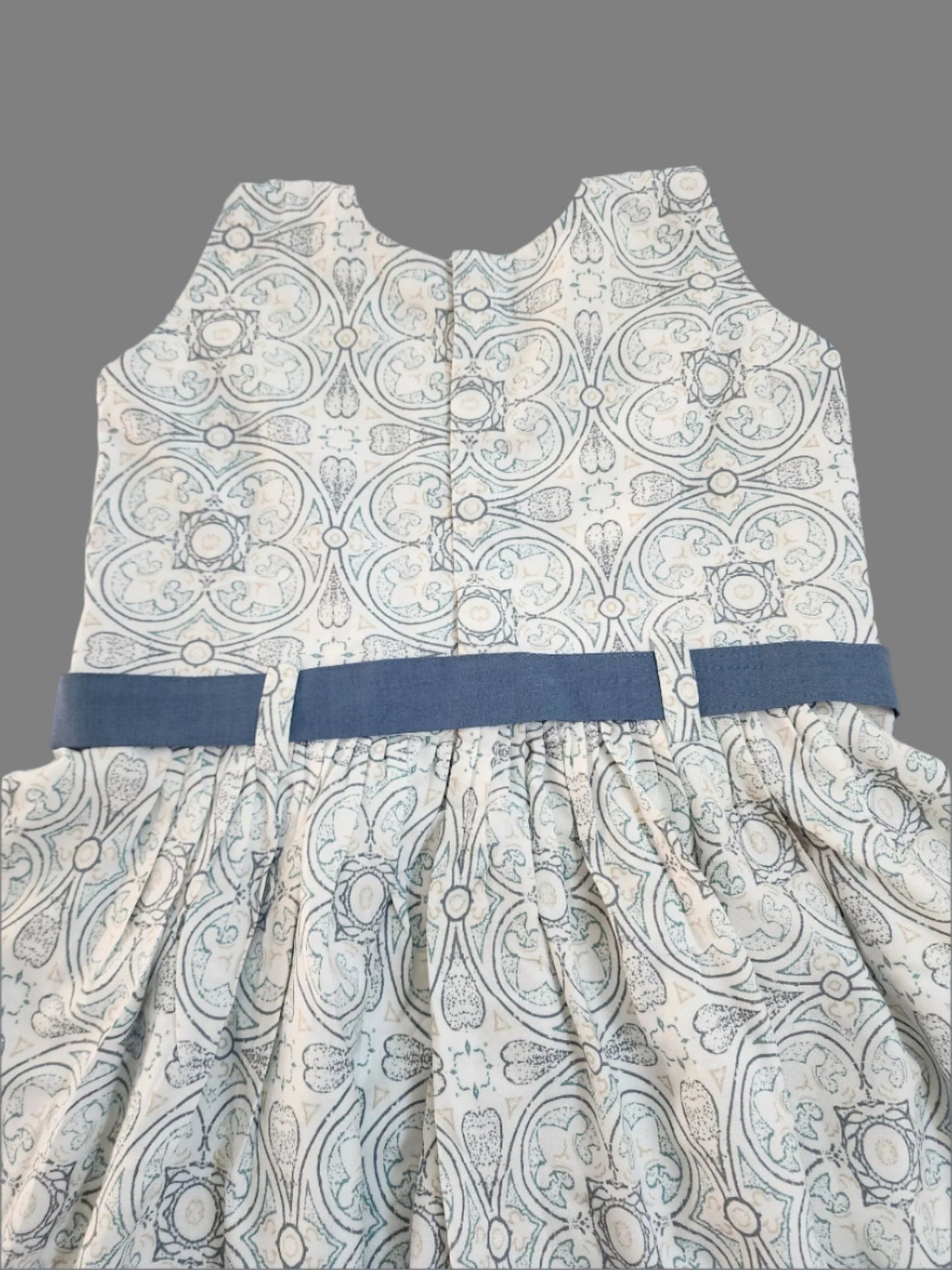 White Cotton Waist Belt Frock