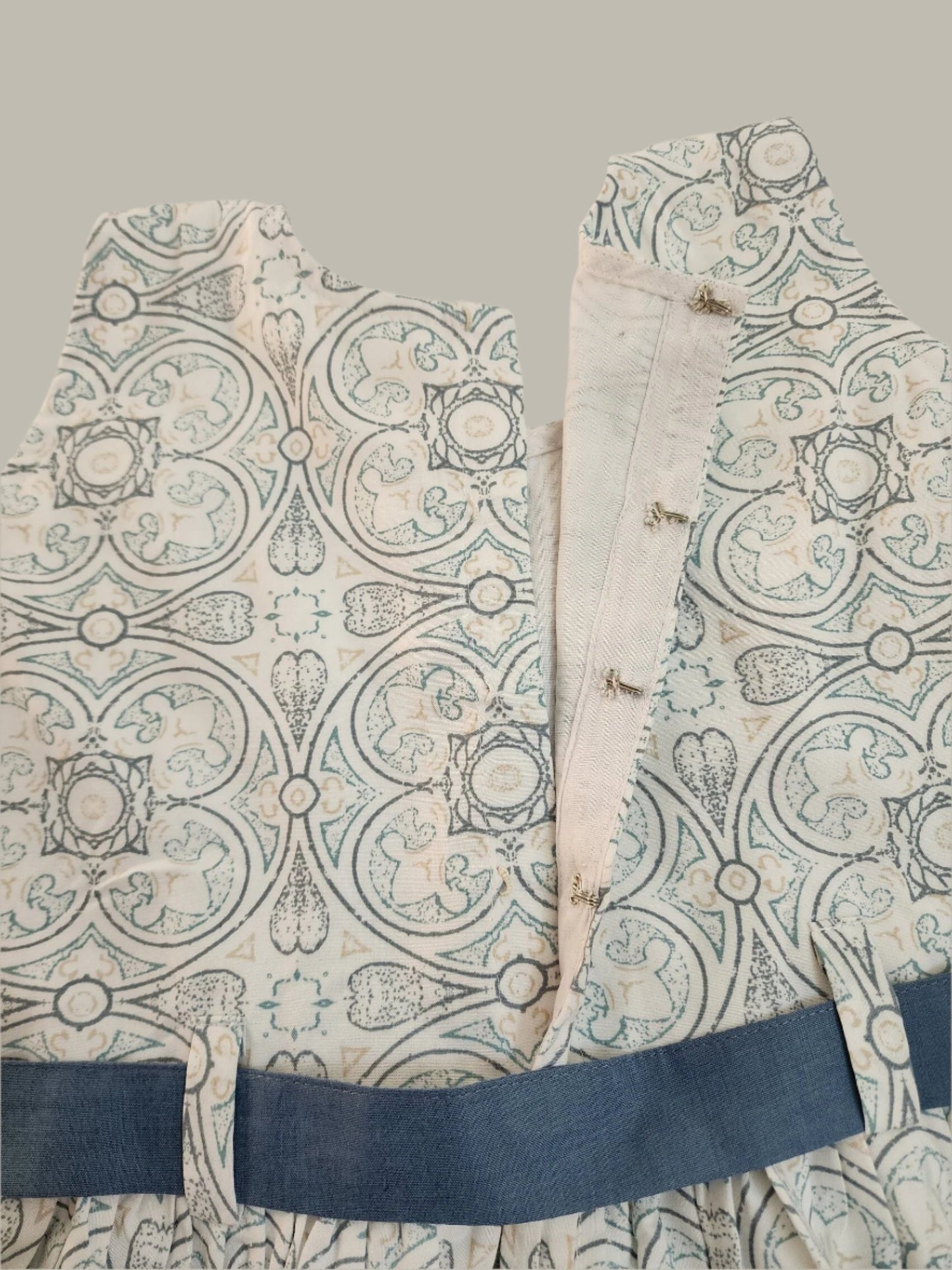 White Cotton Waist Belt Frock