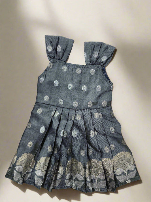 Dark Grey Banaras Frock