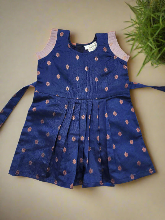 Kids Blue Banaras Frock