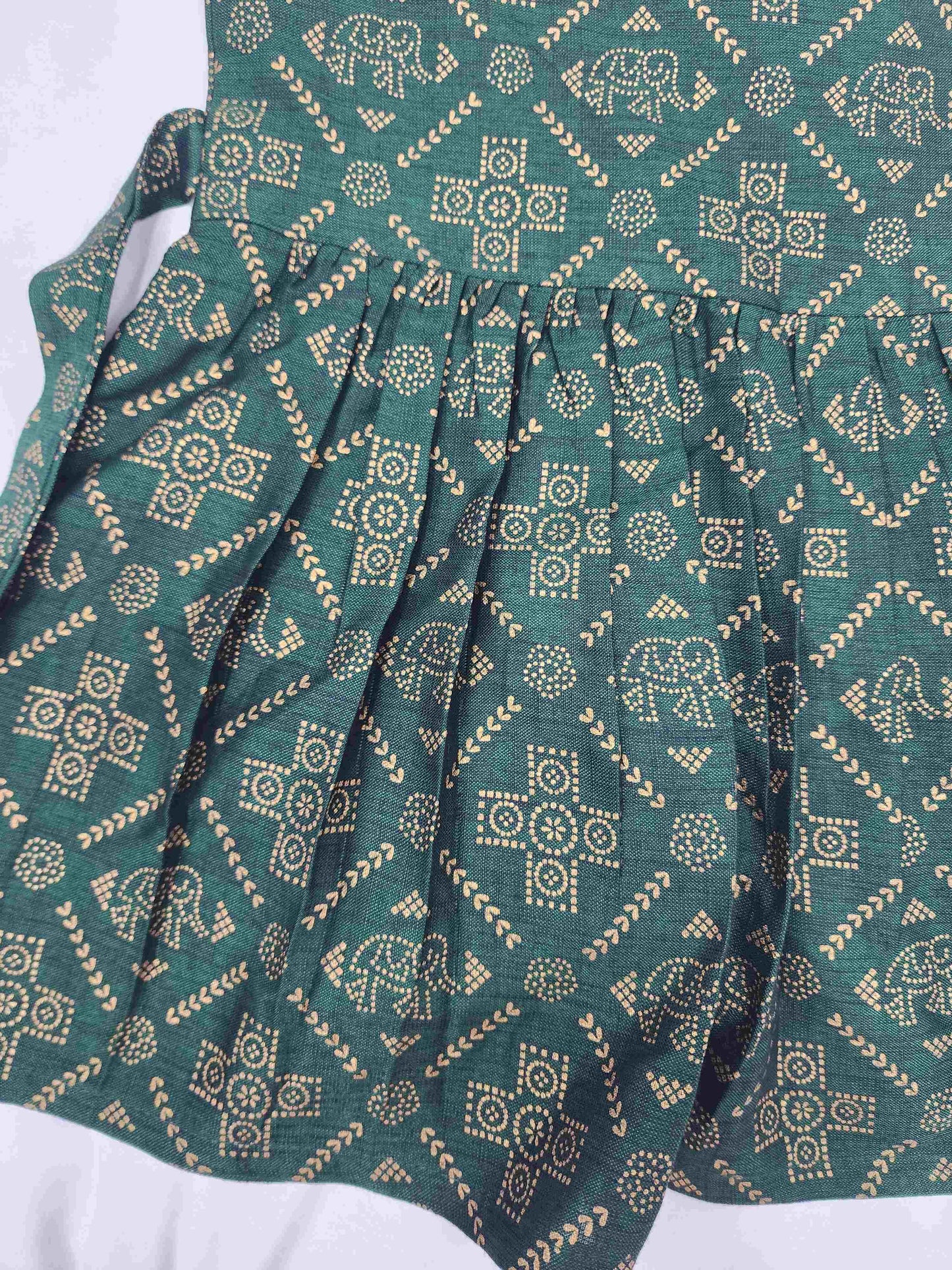 Green Rangoli Gold Kids Frock