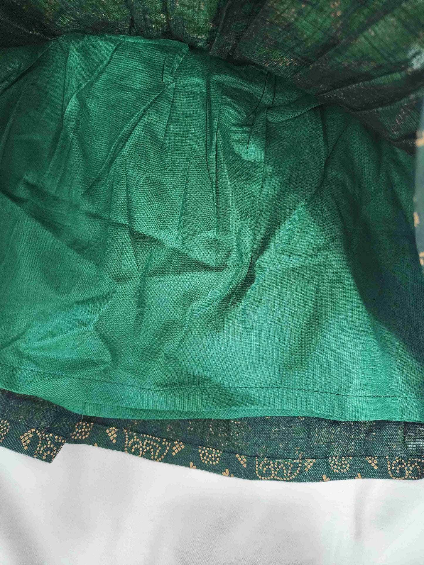 Green Rangoli Gold Kids Frock