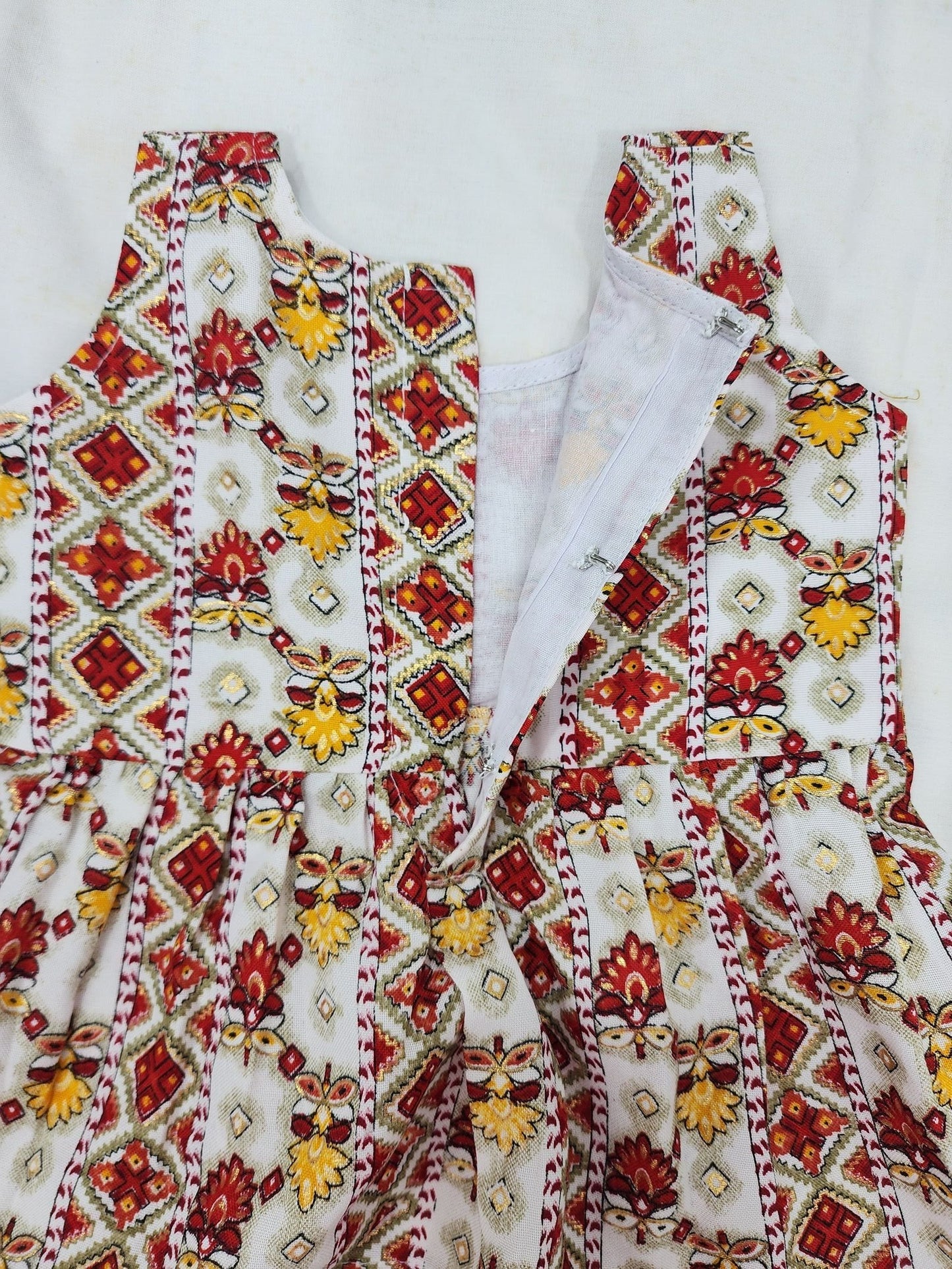 FloralDelight Red White Frock1