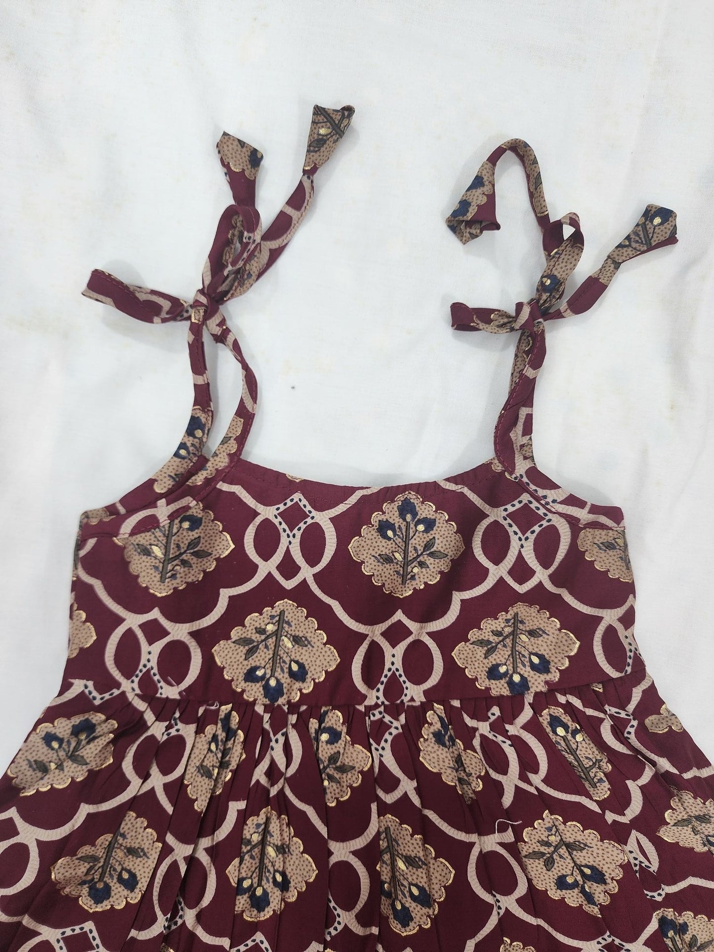 Maroon Crepe Baby Frock