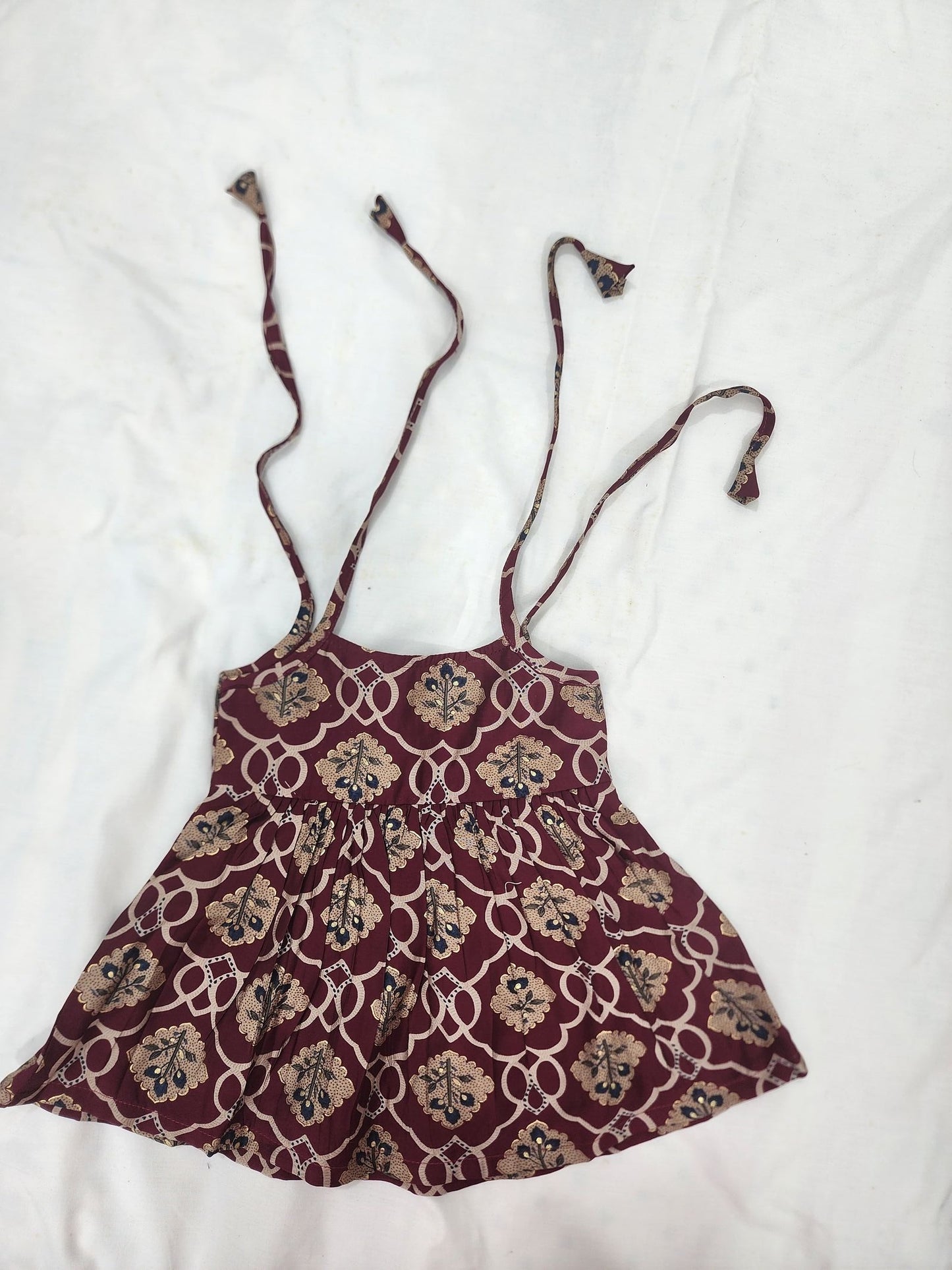 Maroon Crepe Baby Frock