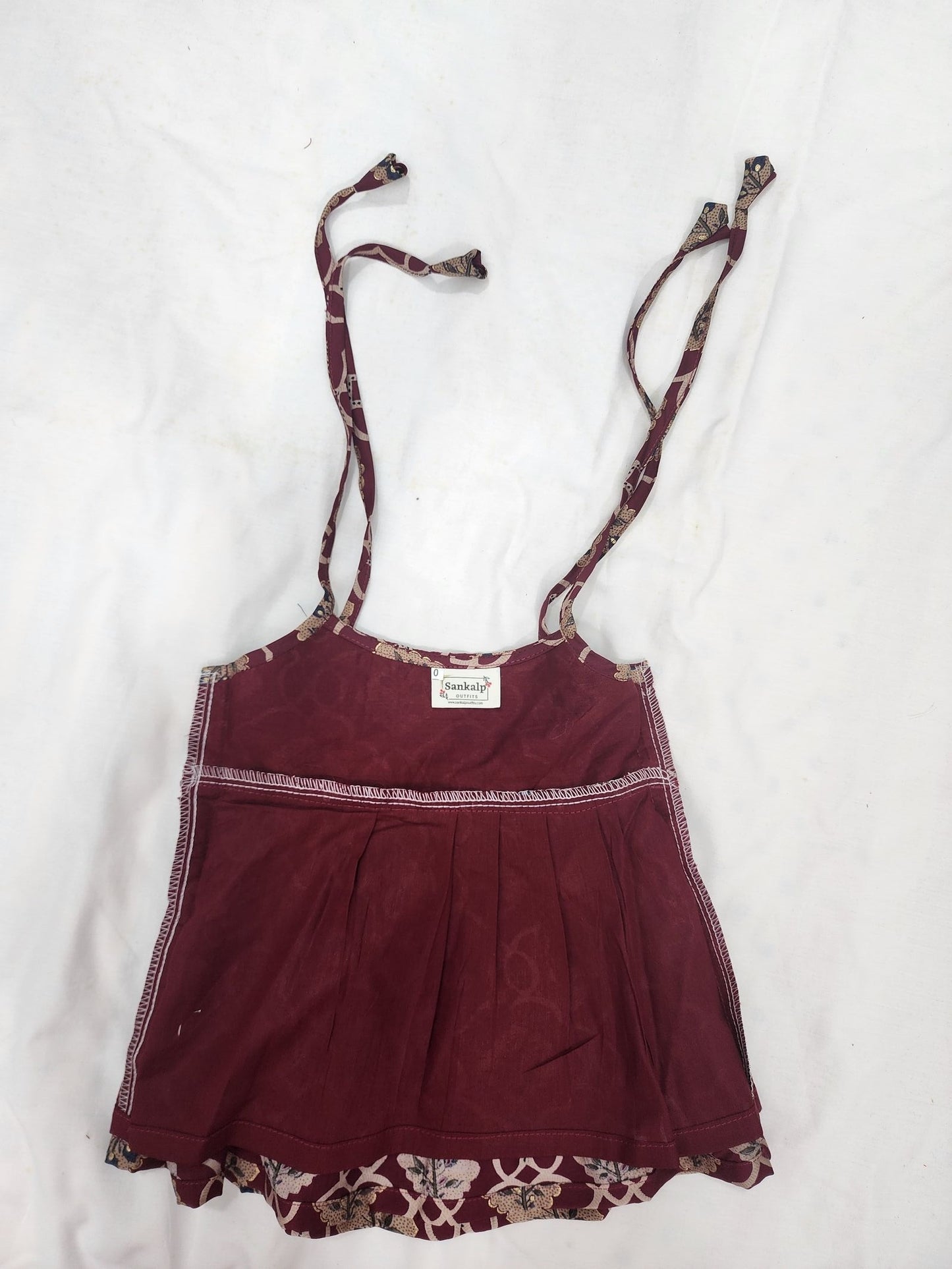 Maroon Crepe Baby Frock