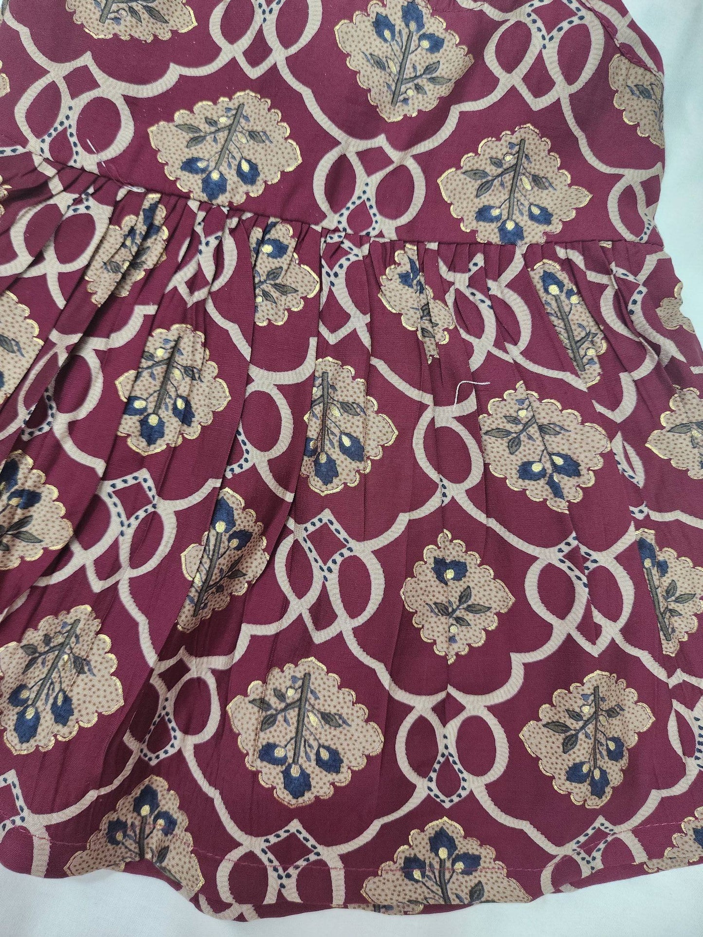 Maroon Crepe Baby Frock