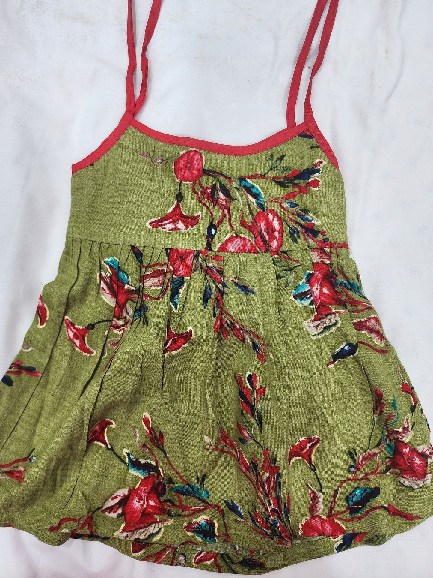 Green Rayon Baby Frock