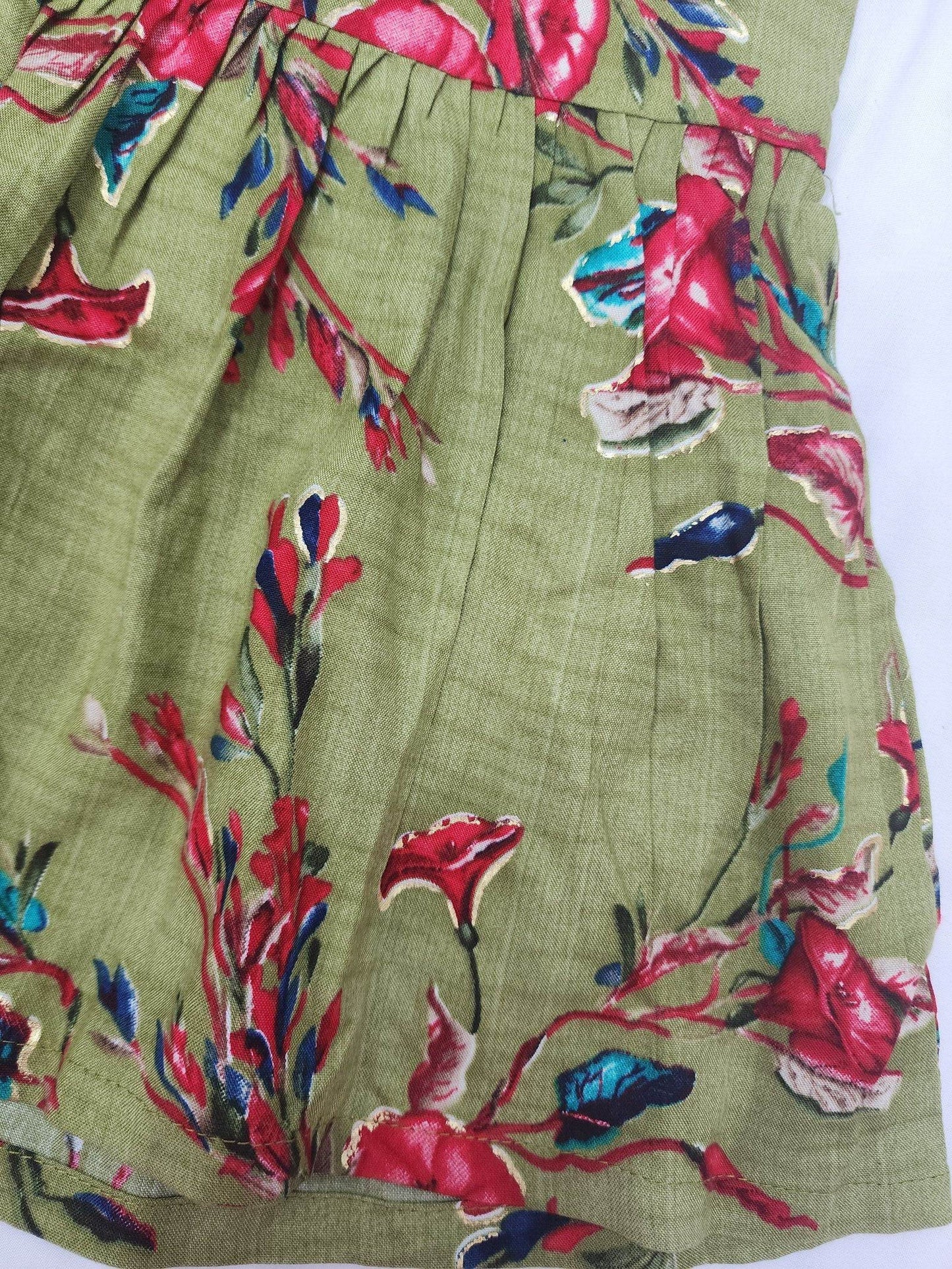 Green Rayon Baby Frock