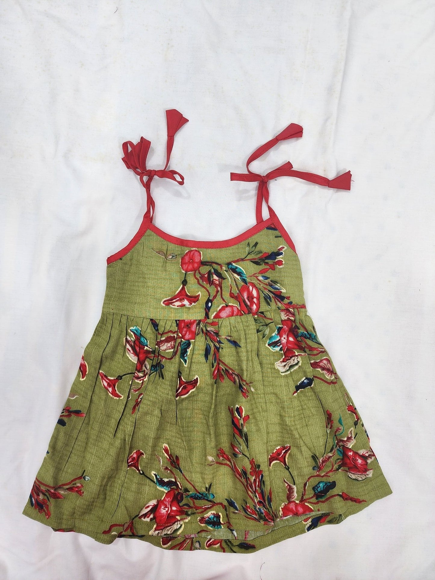 Green Rayon Baby Frock