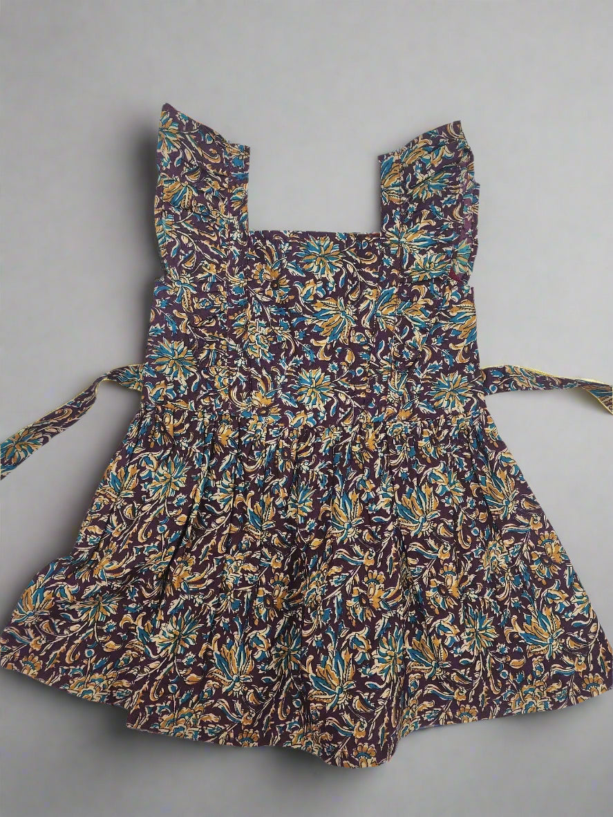 Floral patterned apron on a white background