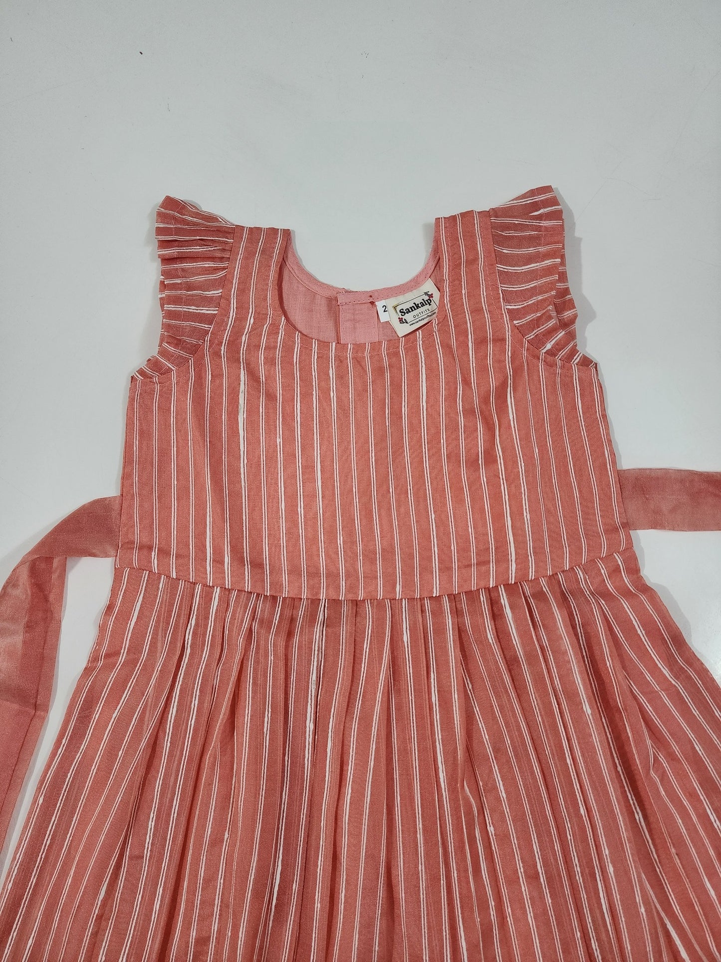 Peach Organza Kids Frock1