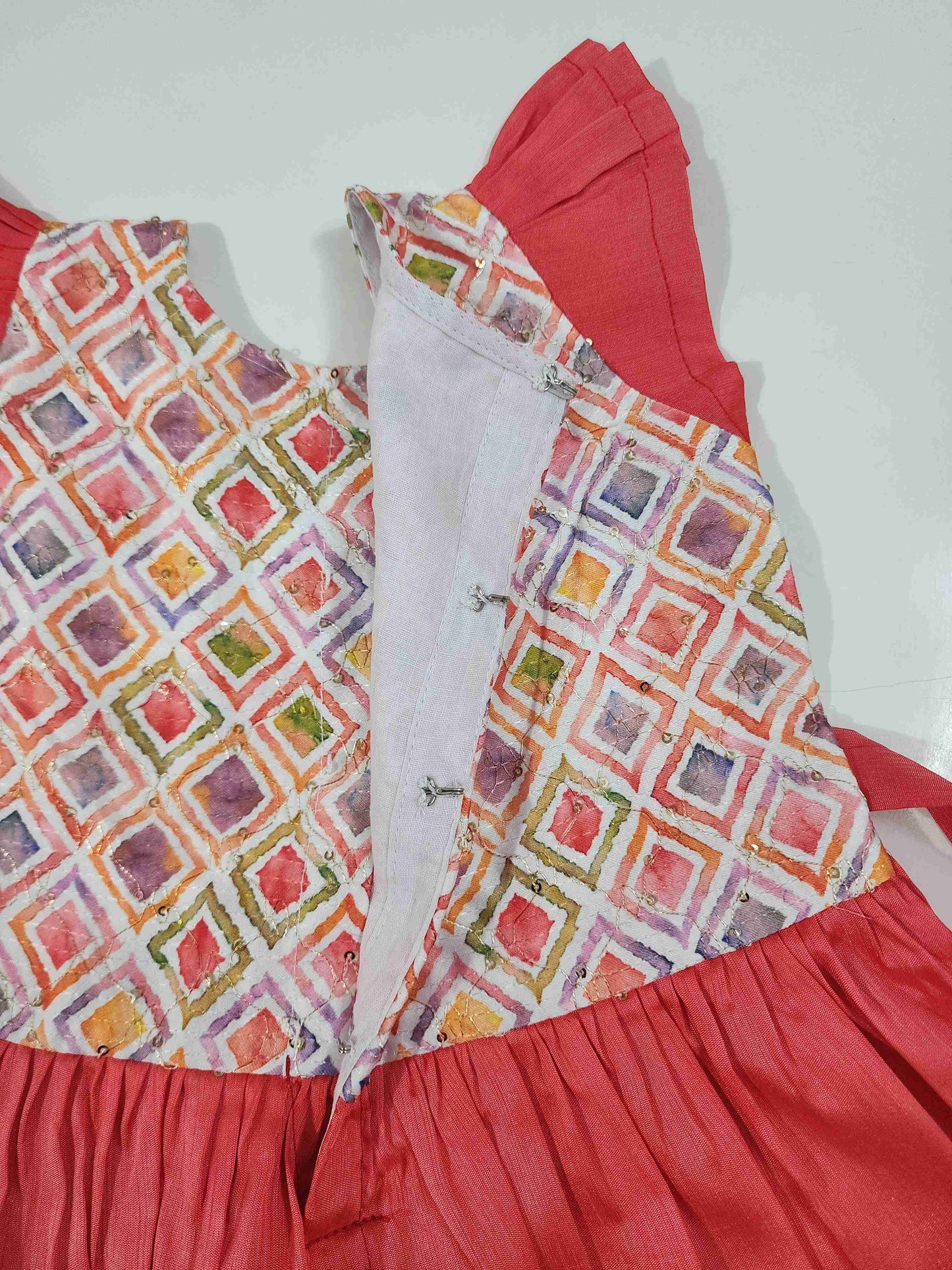 Peach fancy Munga Silk Kids Frock