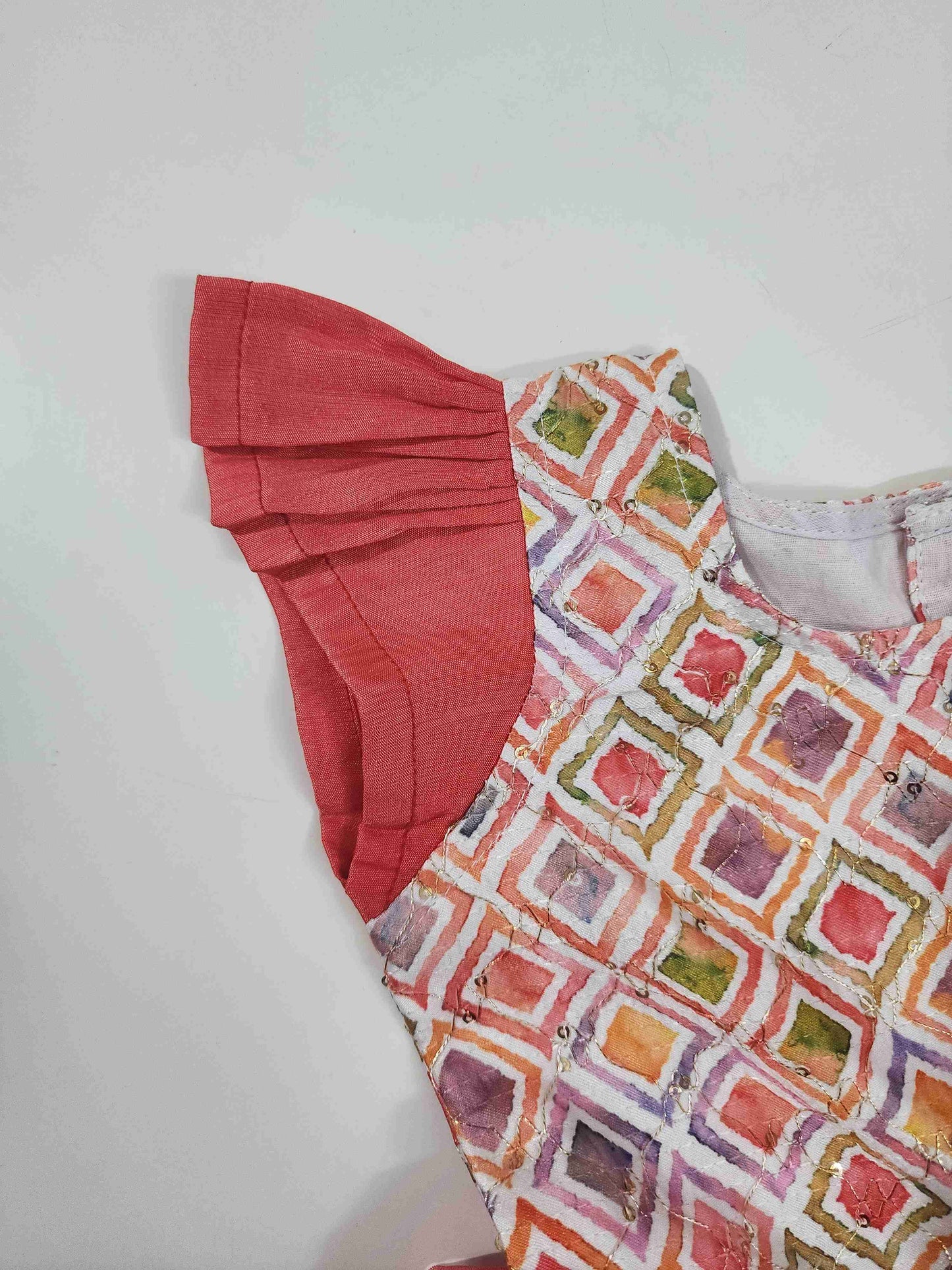 Peach fancy Munga Silk Kids Frock