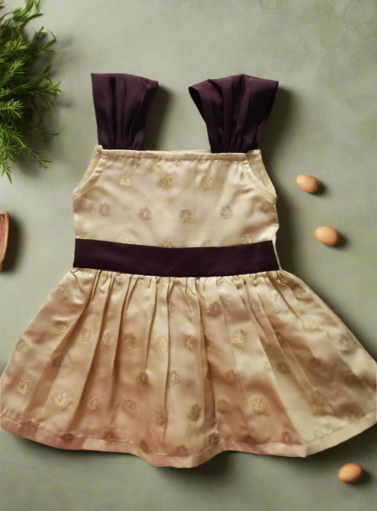 Cream & Snuff Banaras Frock