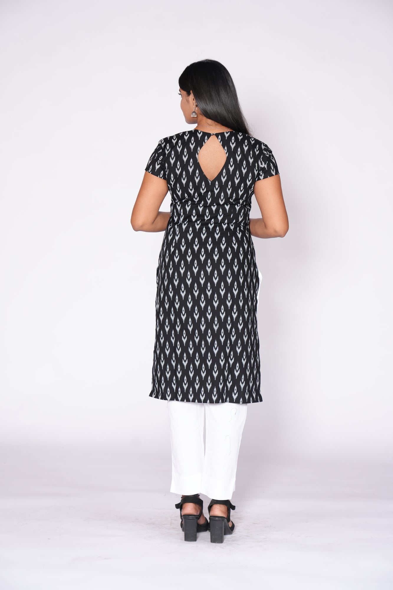 Black Pochampally design kurti
