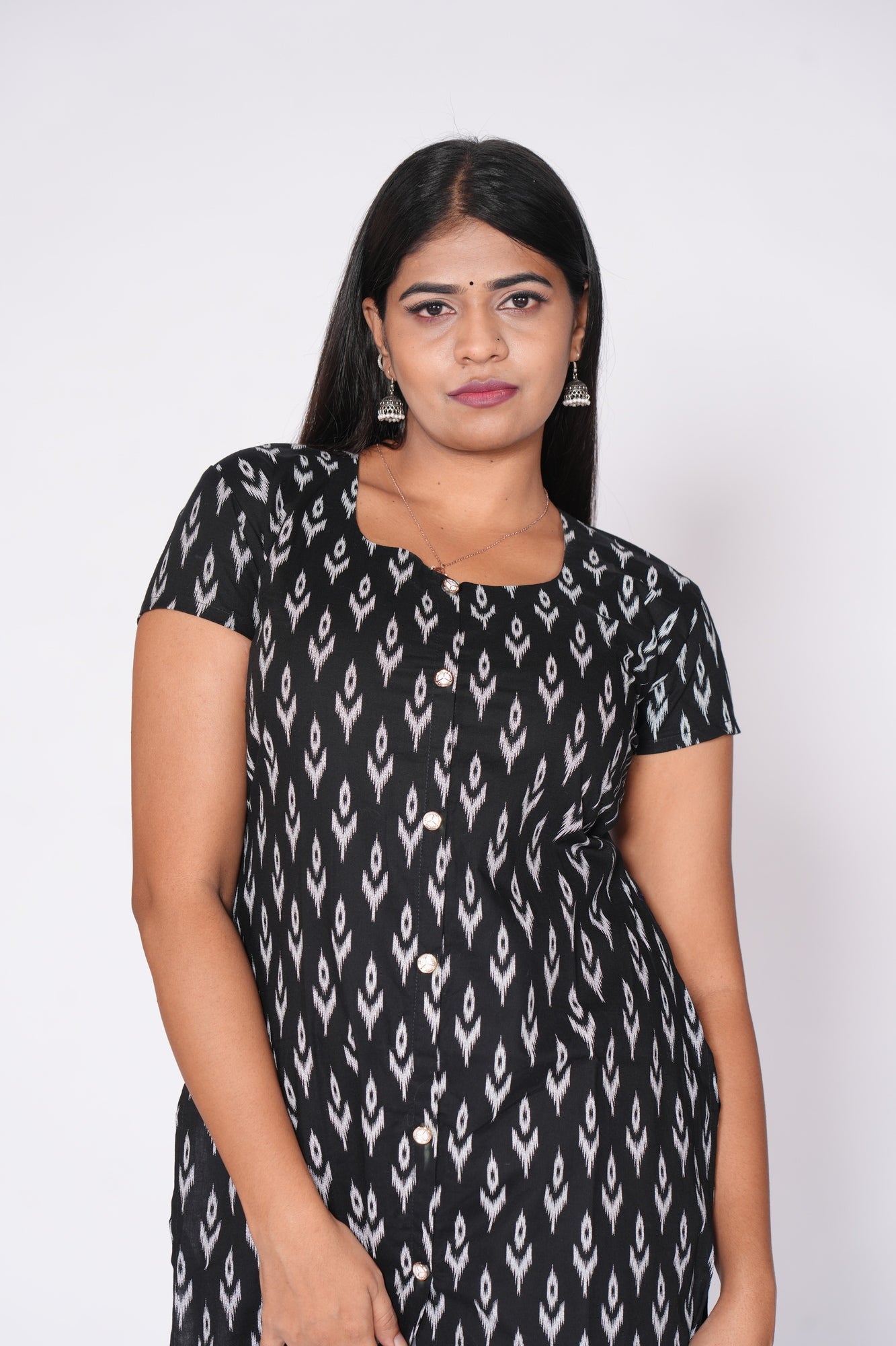 Black Pochampally design kurti