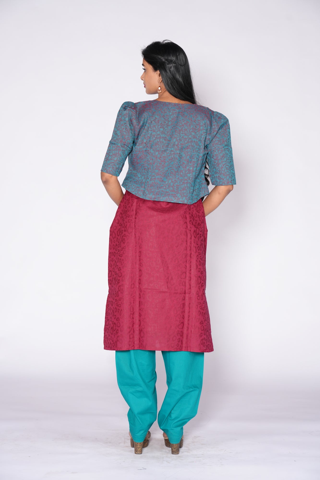 Shrug with Maroon Cotton Top