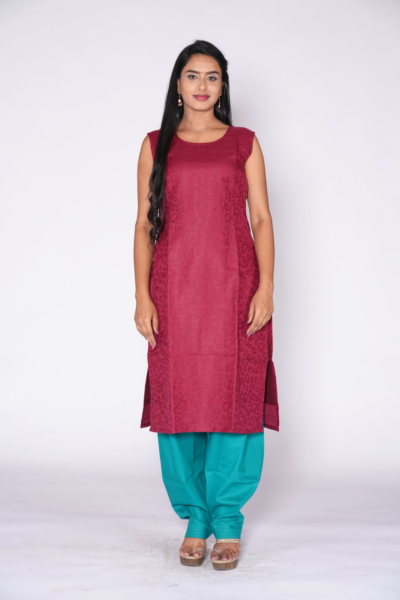 Shrug with Maroon Cotton Top