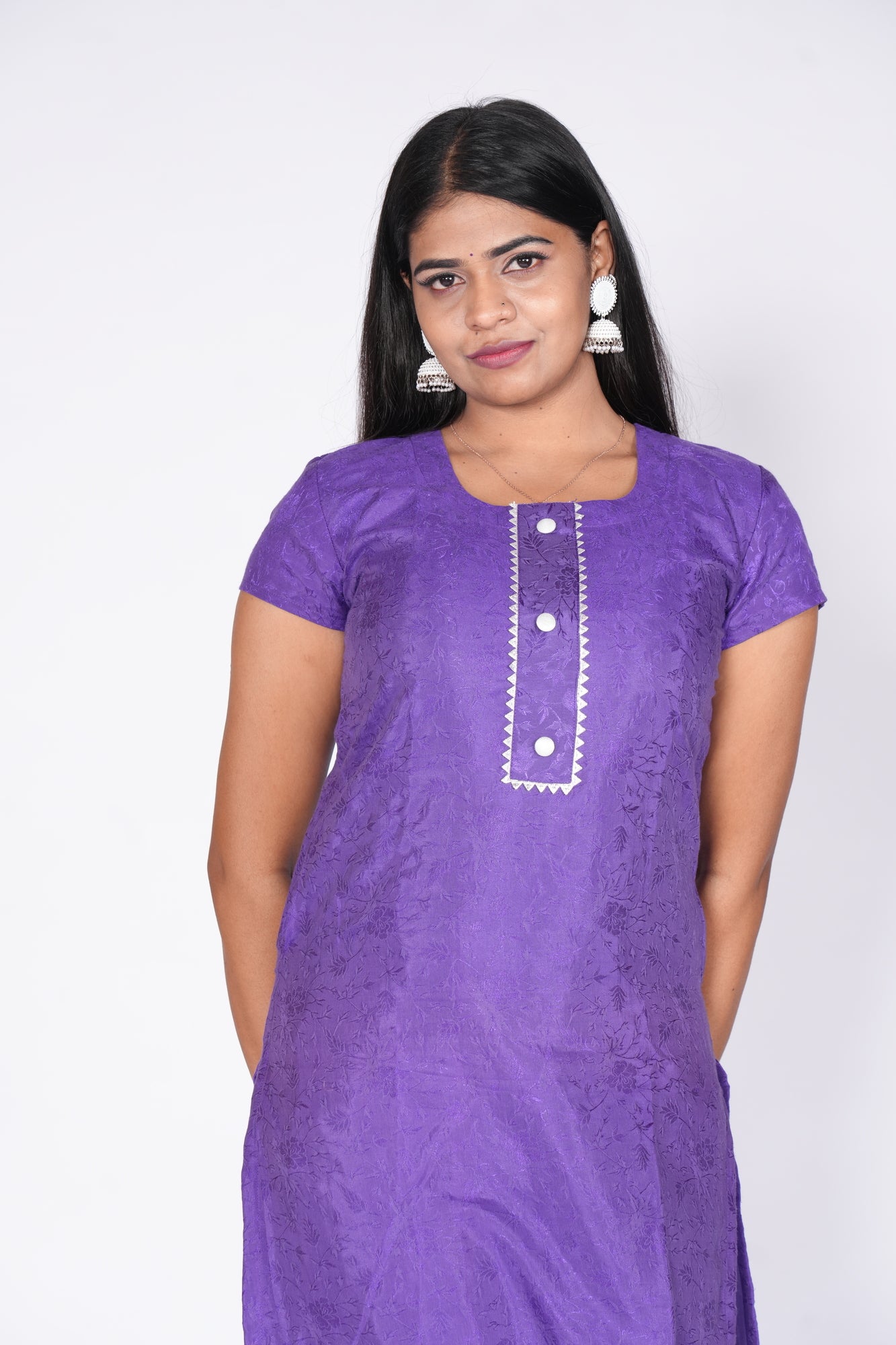 Violet Self Printed Kurti