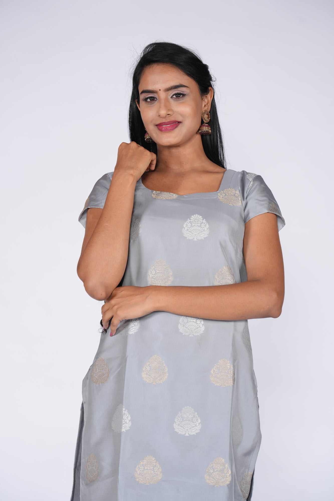 Grey Banaras Ethnic kurta