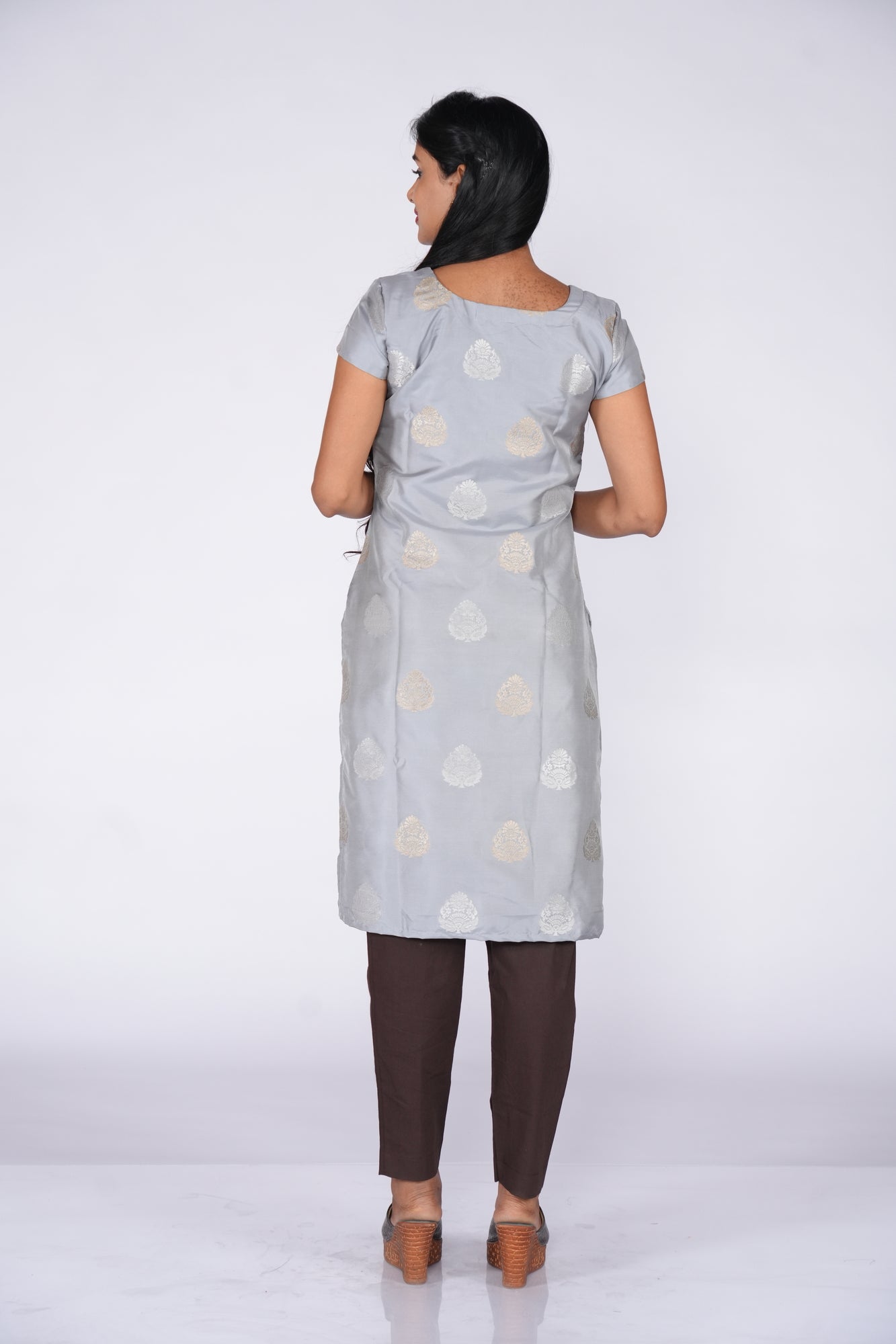 Grey Banaras Ethnic kurta