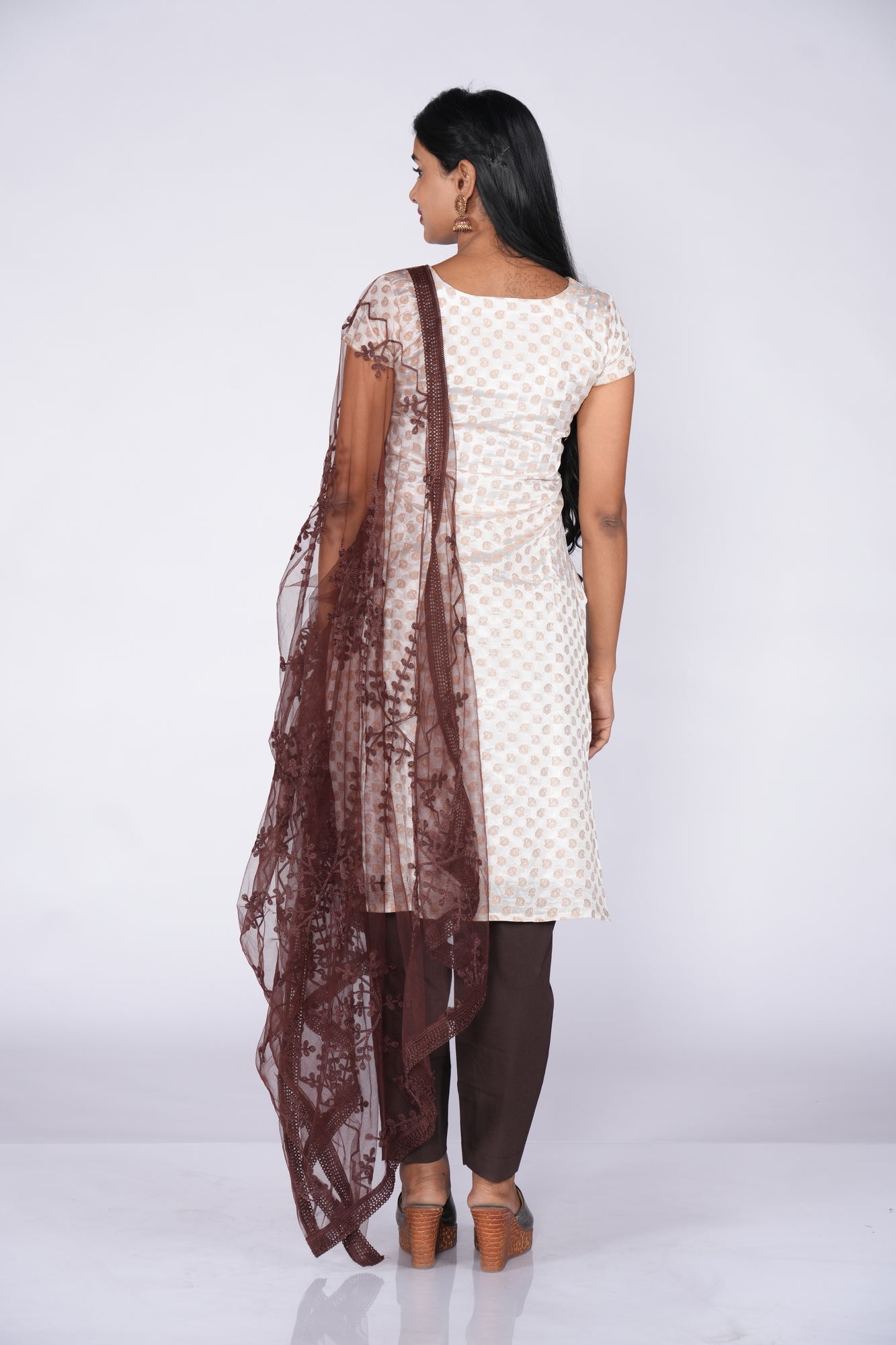 White Banaras Partywear Top