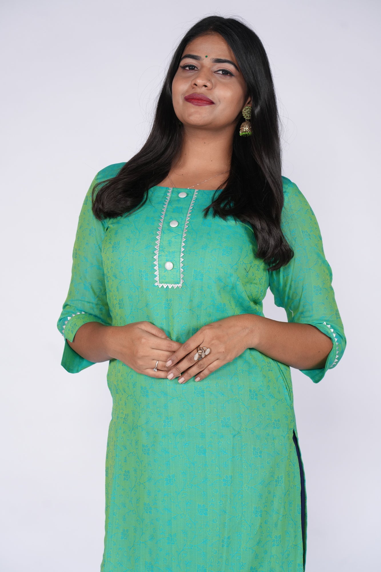 Sea Green Blue GotaPati Top