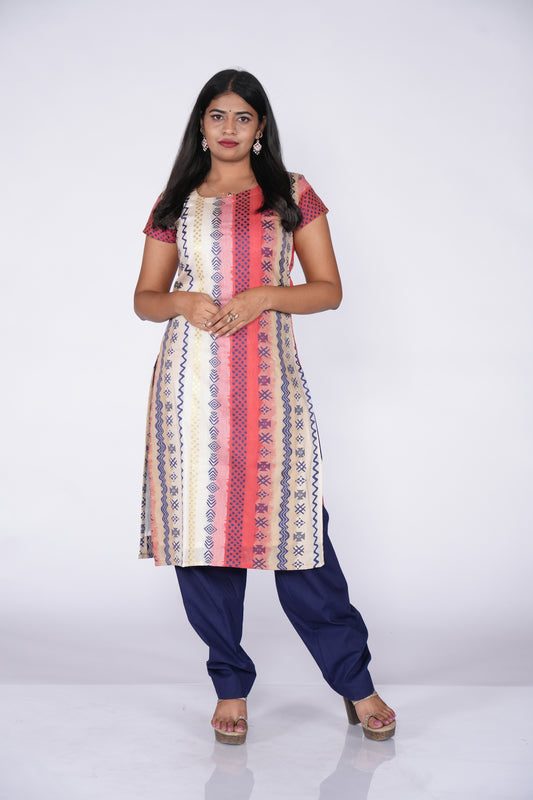 Multi Line Patterned Kurti