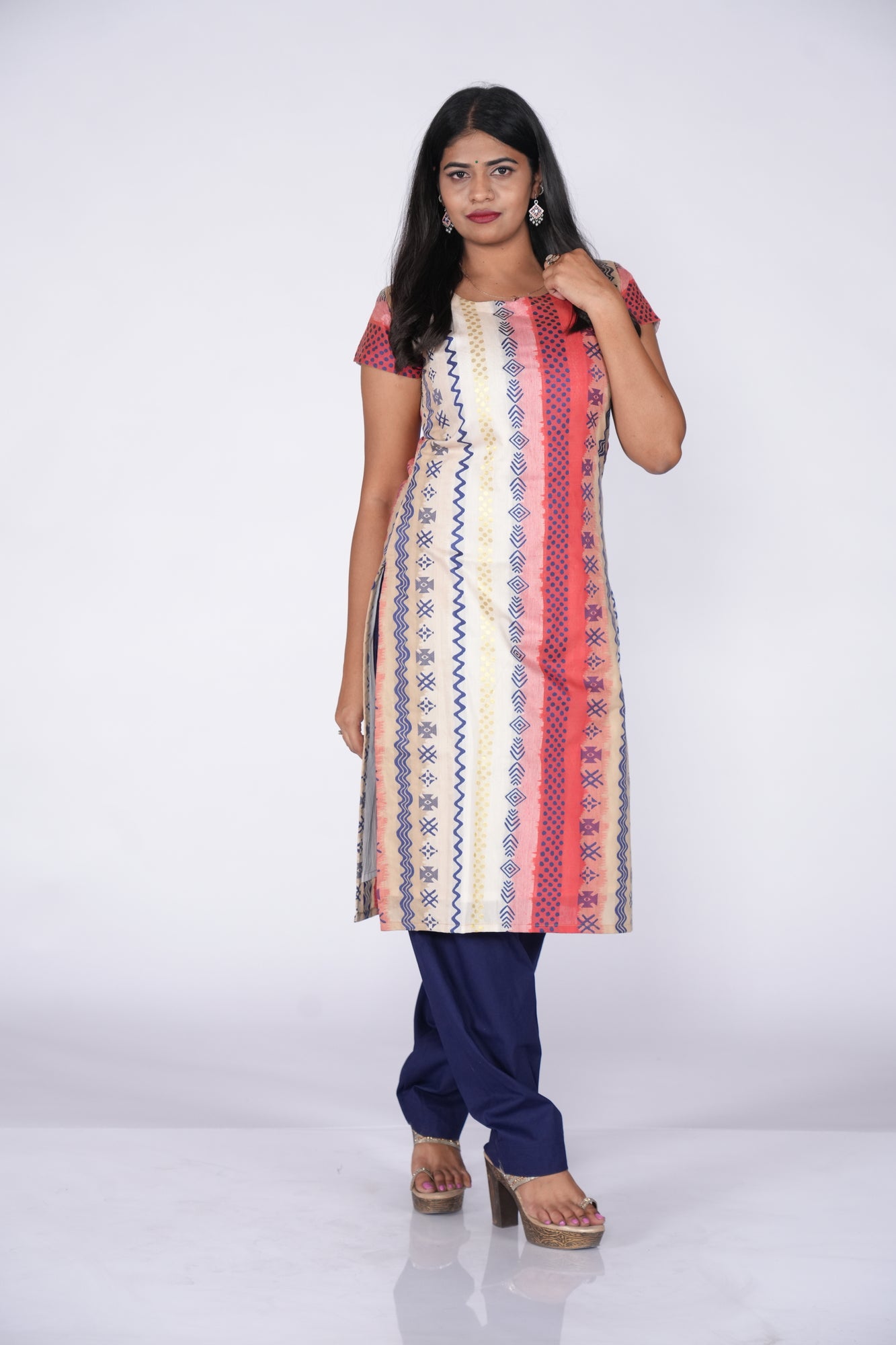 Multi Line Patterned Kurti