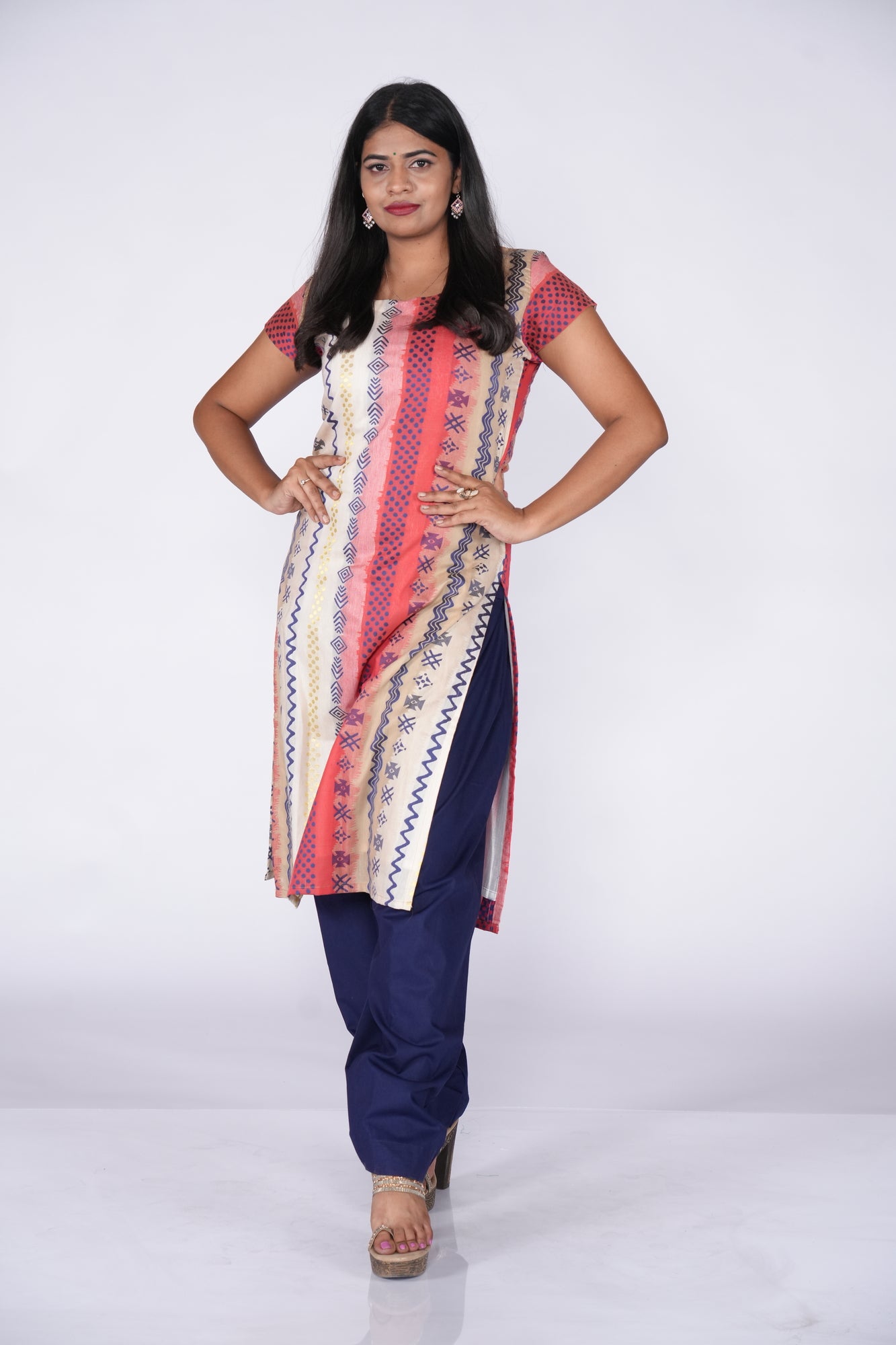 Multi Line Patterned Kurti