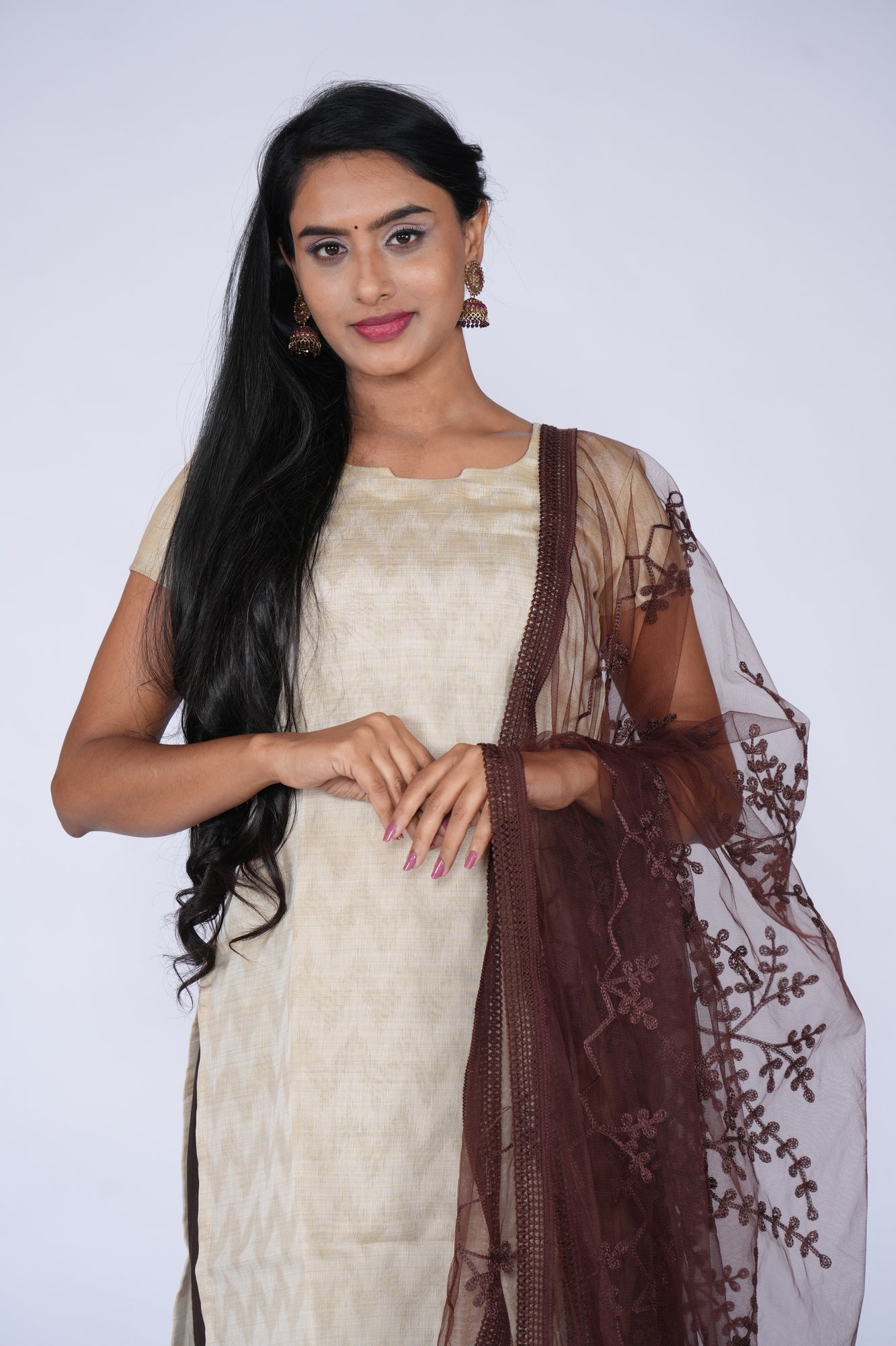 Light Colour Self ZigZag Pattern